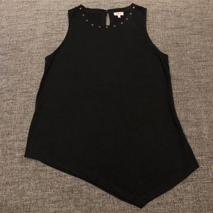 Pixley Studded Neckline Asymmetric top